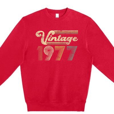 45 Years Old - Vintage Best Of 1977 45th Birthday Present Gifts Premium Crewneck Sweatshirt