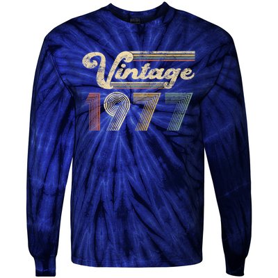 45 Years Old - Vintage Best Of 1977 45th Birthday Present Gifts Tie-Dye Long Sleeve Shirt