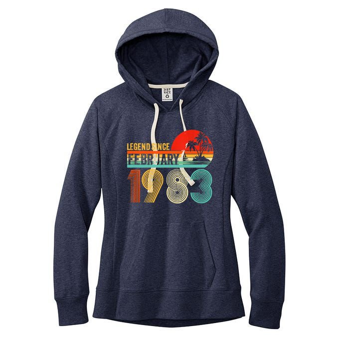 40 Year Old Vintage Legend Since February 1983 40th Birthday Women's Fleece Hoodie