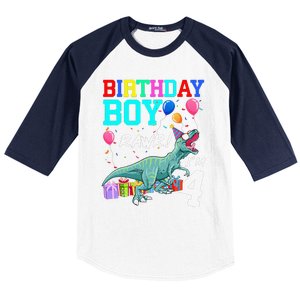 4 Year Old 4th Birthday T Rex Dinosaur Baseball Sleeve Shirt