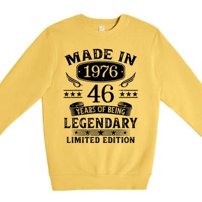 46 Years Old Made In 1976 Shirt 46th Birthday Gift Premium Crewneck Sweatshirt