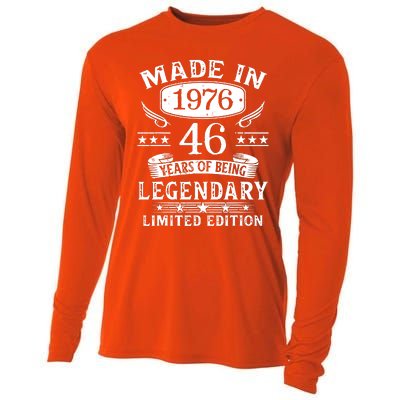 46 Years Old Made In 1976 Shirt 46th Birthday Gift Cooling Performance Long Sleeve Crew