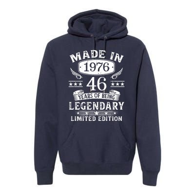 46 Years Old Made In 1976 Shirt 46th Birthday Gift Premium Hoodie