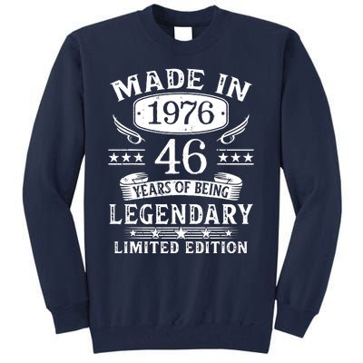 46 Years Old Made In 1976 Shirt 46th Birthday Gift Tall Sweatshirt