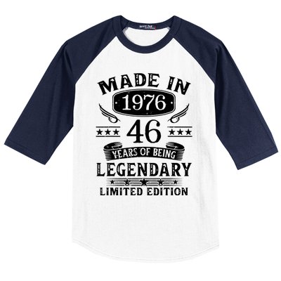 46 Years Old Made In 1976 Shirt 46th Birthday Gift Baseball Sleeve Shirt