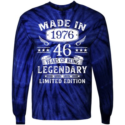 46 Years Old Made In 1976 Shirt 46th Birthday Gift Tie-Dye Long Sleeve Shirt