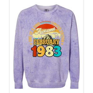 40 Years Old Awesome Since February 1983 40th Birthday Gifts Colorblast Crewneck Sweatshirt