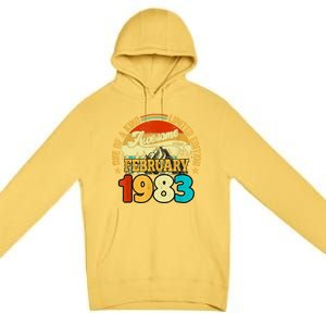 40 Years Old Awesome Since February 1983 40th Birthday Gifts Premium Pullover Hoodie