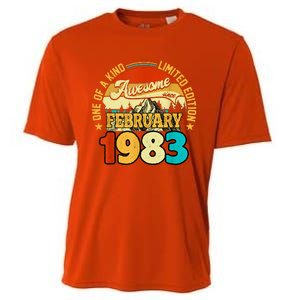 40 Years Old Awesome Since February 1983 40th Birthday Gifts Cooling Performance Crew T-Shirt