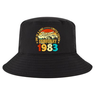 40 Years Old Awesome Since February 1983 40th Birthday Gifts Cool Comfort Performance Bucket Hat