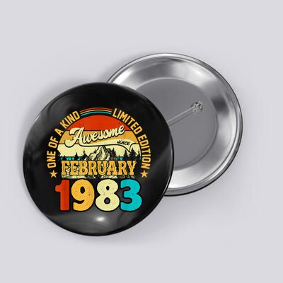 40 Years Old Awesome Since February 1983 40th Birthday Gifts Button