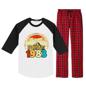 40 Years Old Awesome Since February 1983 40th Birthday Gifts Raglan Sleeve Pajama Set