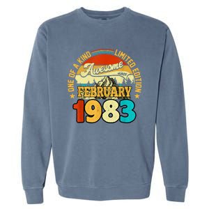 40 Years Old Awesome Since February 1983 40th Birthday Gifts Garment-Dyed Sweatshirt