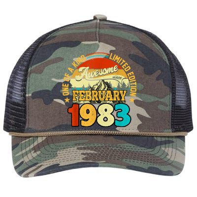 40 Years Old Awesome Since February 1983 40th Birthday Gifts Retro Rope Trucker Hat Cap