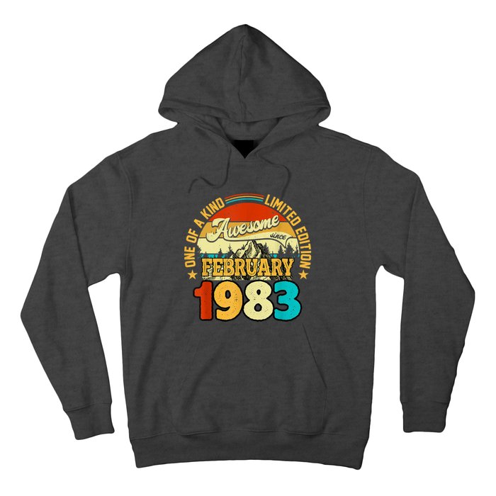 40 Years Old Awesome Since February 1983 40th Birthday Gifts Hoodie