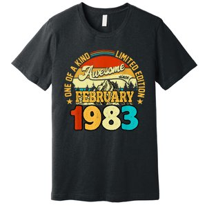 40 Years Old Awesome Since February 1983 40th Birthday Gifts Premium T-Shirt