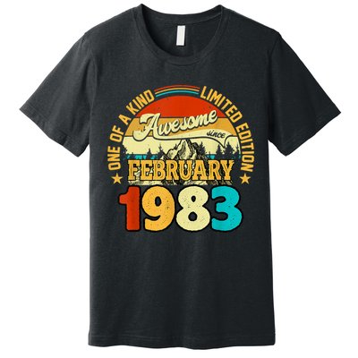 40 Years Old Awesome Since February 1983 40th Birthday Gifts Premium T-Shirt