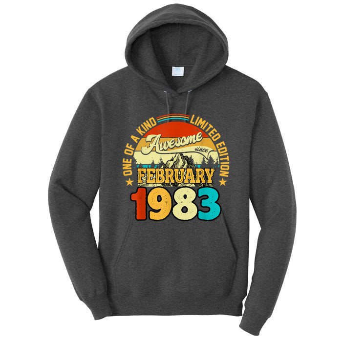 40 Years Old Awesome Since February 1983 40th Birthday Gifts Tall Hoodie