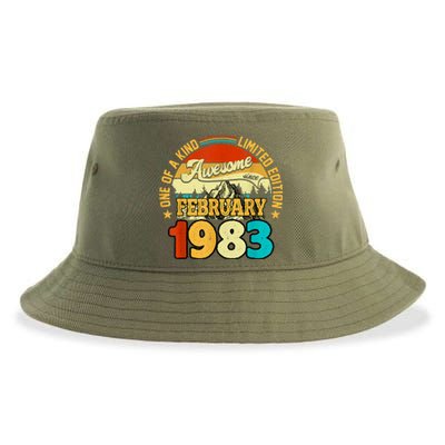 40 Years Old Awesome Since February 1983 40th Birthday Gifts Sustainable Bucket Hat