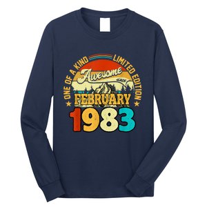 40 Years Old Awesome Since February 1983 40th Birthday Gifts Long Sleeve Shirt