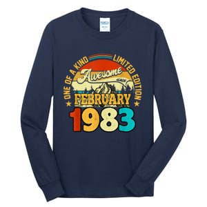 40 Years Old Awesome Since February 1983 40th Birthday Gifts Tall Long Sleeve T-Shirt