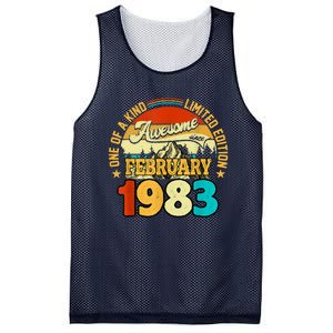 40 Years Old Awesome Since February 1983 40th Birthday Gifts Mesh Reversible Basketball Jersey Tank