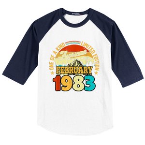 40 Years Old Awesome Since February 1983 40th Birthday Gifts Baseball Sleeve Shirt