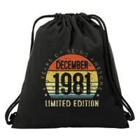 41 Year Old December 1981 Limited Edition 41th Birthday Gift Drawstring Bag