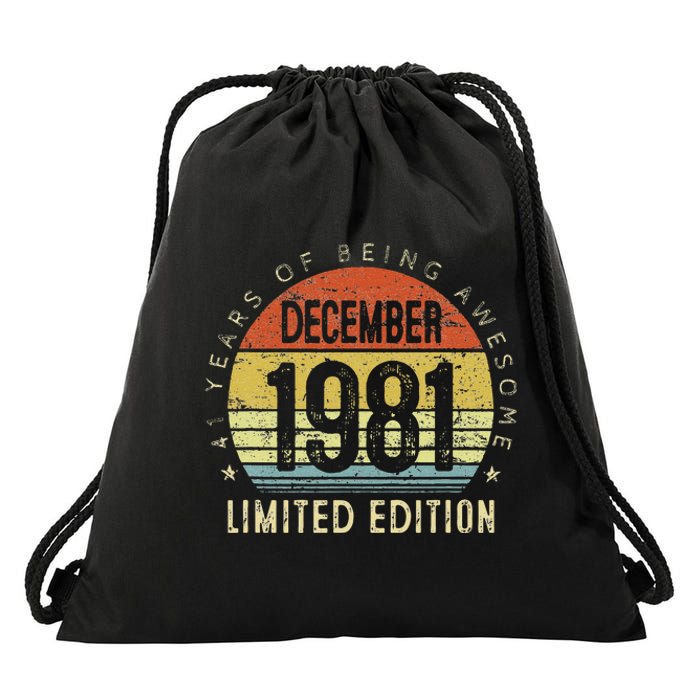 41 Year Old December 1981 Limited Edition 41th Birthday Gift Drawstring Bag