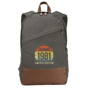 41 Year Old December 1981 Limited Edition 41th Birthday Gift Cotton Canvas Backpack