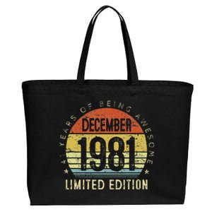 41 Year Old December 1981 Limited Edition 41th Birthday Gift Cotton Canvas Jumbo Tote