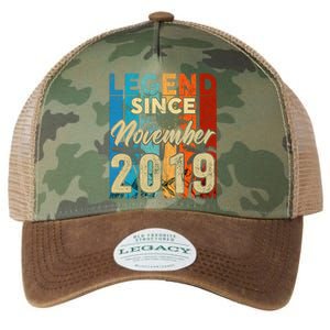 4 Years Old Legend Since November 2019 4th Birthday Boy Legacy Tie Dye Trucker Hat