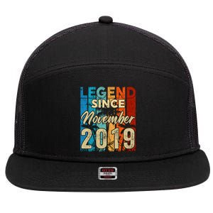 4 Years Old Legend Since November 2019 4th Birthday Boy 7 Panel Mesh Trucker Snapback Hat