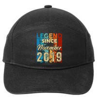 4 Years Old Legend Since November 2019 4th Birthday Boy 7-Panel Snapback Hat