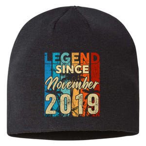 4 Years Old Legend Since November 2019 4th Birthday Boy Sustainable Beanie