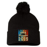 4 Years Old Legend Since November 2019 4th Birthday Boy Pom Pom 12in Knit Beanie