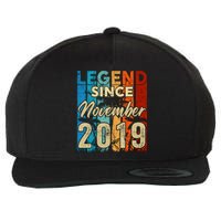 4 Years Old Legend Since November 2019 4th Birthday Boy Wool Snapback Cap