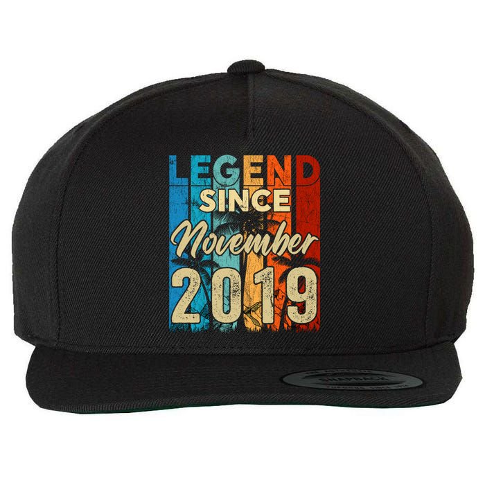 4 Years Old Legend Since November 2019 4th Birthday Boy Wool Snapback Cap