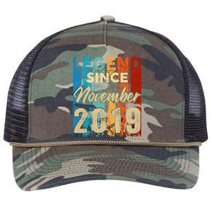 4 Years Old Legend Since November 2019 4th Birthday Boy Retro Rope Trucker Hat Cap