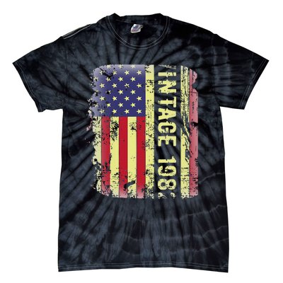 41 Year Old Gifts Vintage 1982 American Flag 41st Birthday Tie-Dye T-Shirt