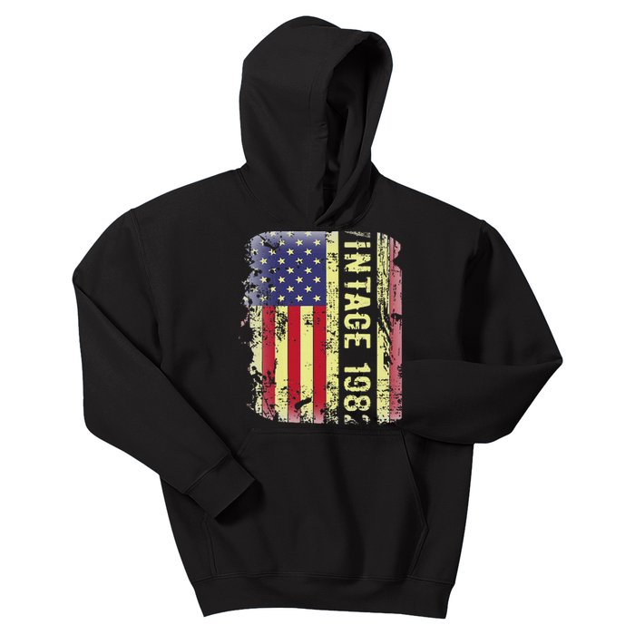 41 Year Old Gifts Vintage 1982 American Flag 41st Birthday Kids Hoodie