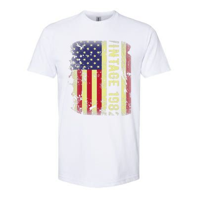 41 Year Old Gifts Vintage 1982 American Flag 41st Birthday Softstyle® CVC T-Shirt