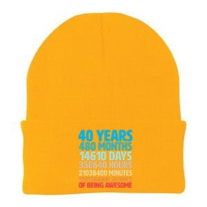 40 Years Of Being Awesome 40th Birthday Time Breakdown Knit Cap Winter Beanie