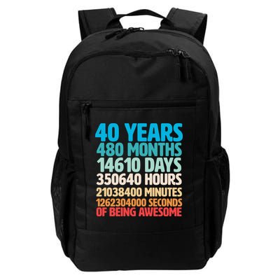 40 Years Of Being Awesome 40th Birthday Time Breakdown Backpack