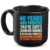40 Years Of Being Awesome 40th Birthday Time Breakdown 15oz Campfire Ceramic Mug