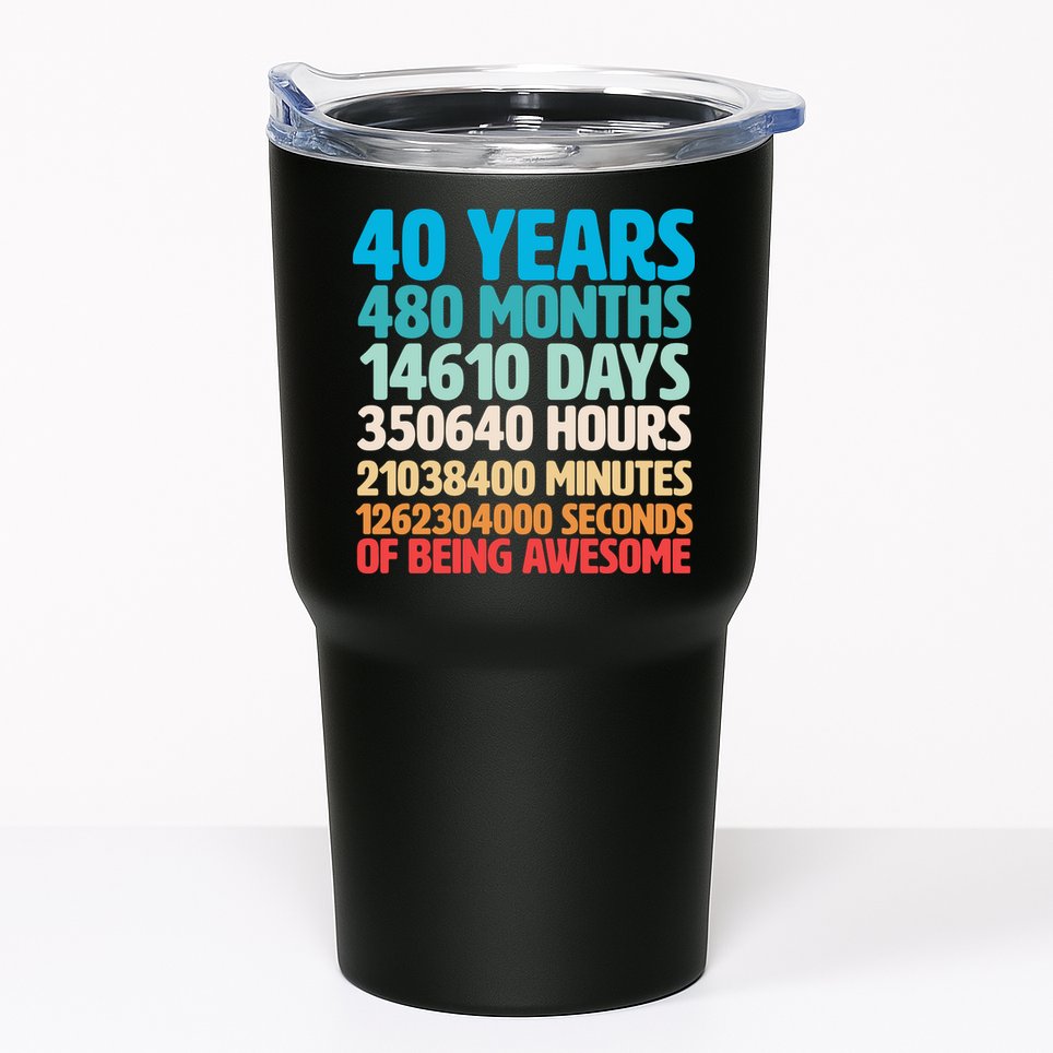 40 Years Of Being Awesome 40th Birthday Time Breakdown Tumbler