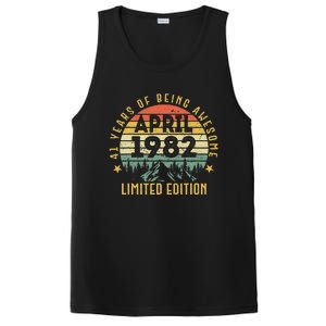 41 Years Old Gift Awesome Since April 1982 41st Birthday PosiCharge Competitor Tank