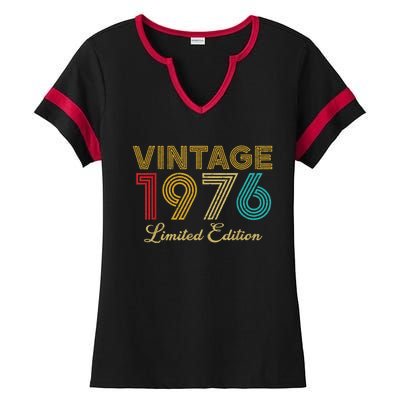 47 Years Old Vintage 1976 Limited Edition 47th Birthday Ladies Halftime Notch Neck Tee