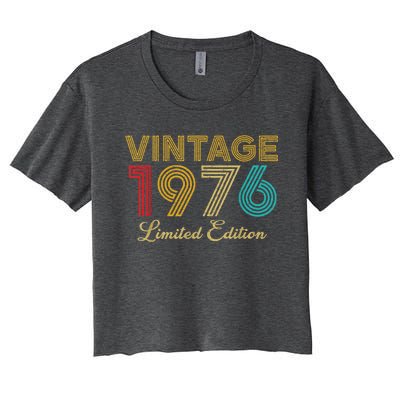 47 Years Old Vintage 1976 Limited Edition 47th Birthday Women's Crop Top Tee