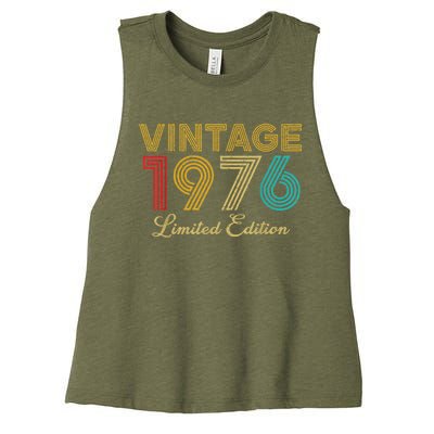 47 Years Old Vintage 1976 Limited Edition 47th Birthday Women's Racerback Cropped Tank